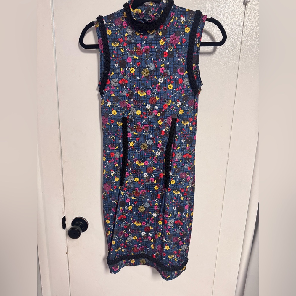 Kenzo Tanami Flower Bleu Canard Dress Size S